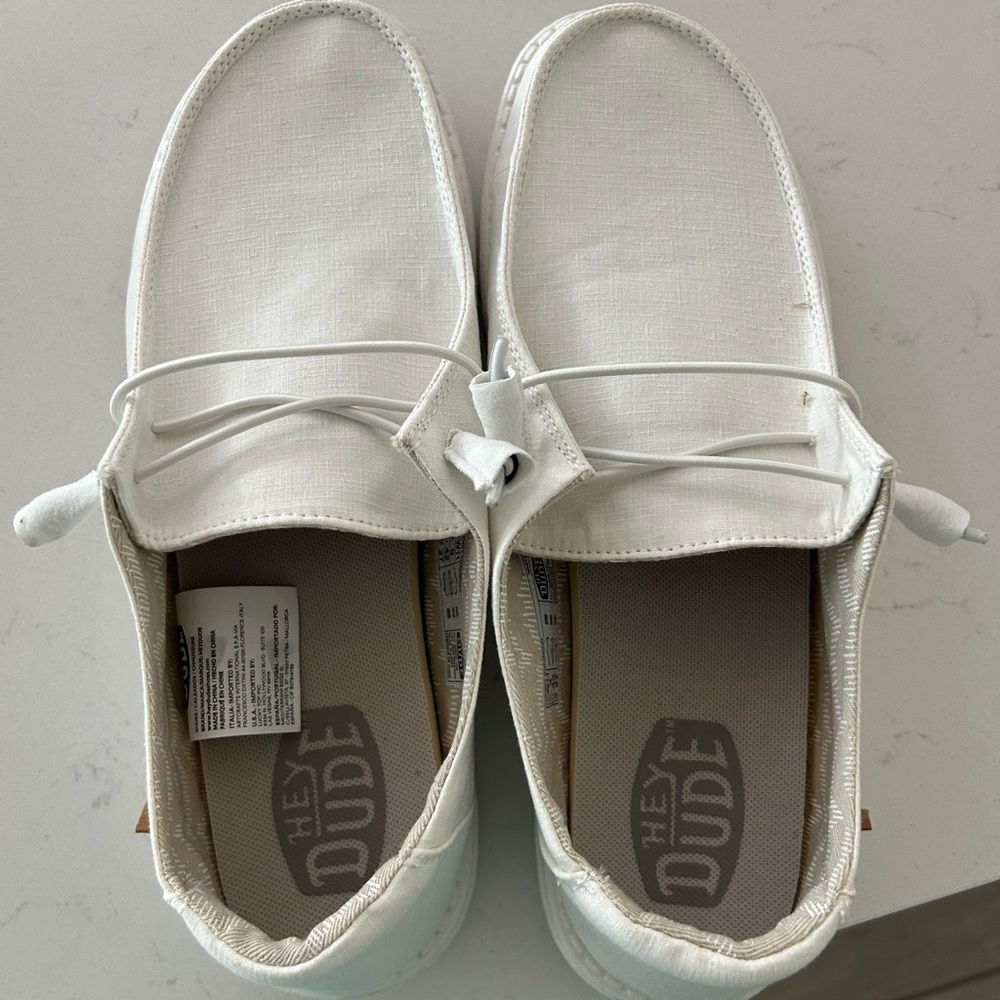 Hey Dude Classic White Loafers